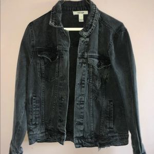 Refuge Distressed Black Jean Jacket